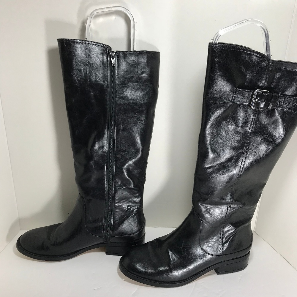 Ann Taylor Black Riding Boots 6M Zipper Boots